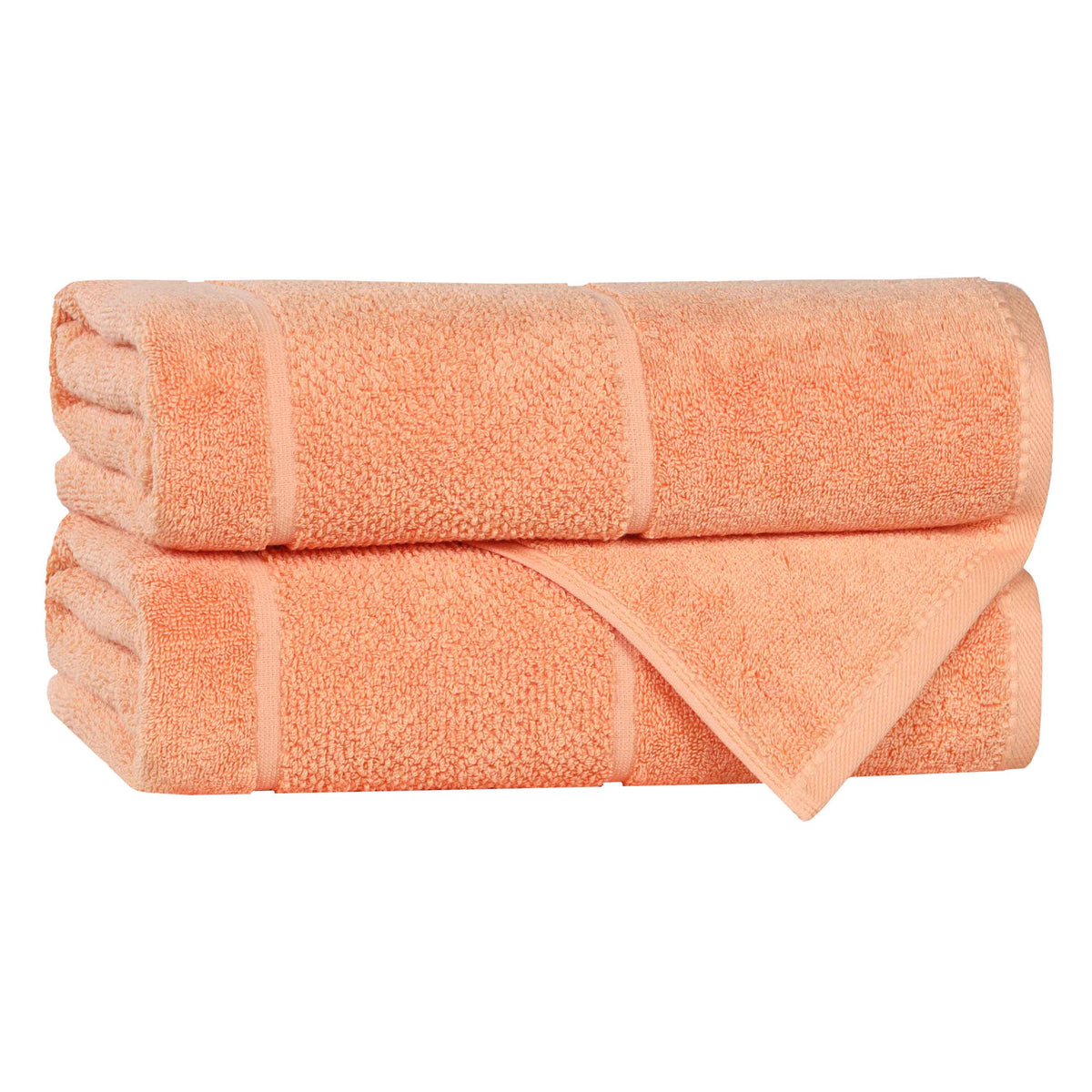 Mile Smart Twist Cotton Solid Thick Border Bath Towels, Set of 2