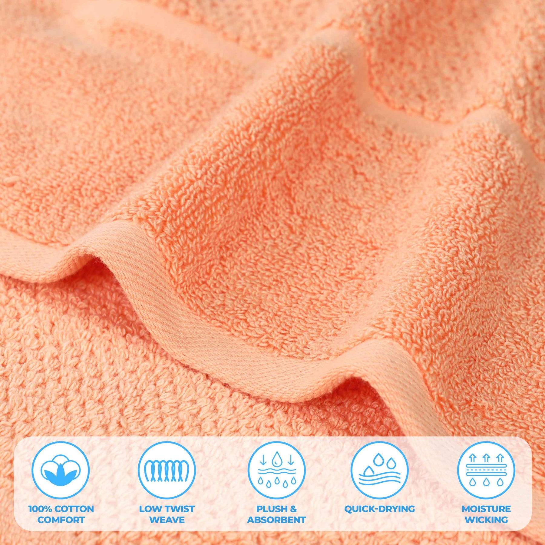 Mile Smart Twist Cotton Solid Thick Border Bath Towels, Set of 2