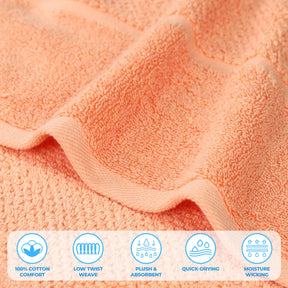 Mile Smart Twist Cotton Medium Soft Thick Border 8 Piece Towel Set