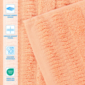 Mika Smart Twist Cotton Solid Textured Ribbed 9 Piece Towel Set