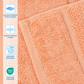 Mile Smart Twist Cotton Solid Thick Border Bath Towels, Set of 2