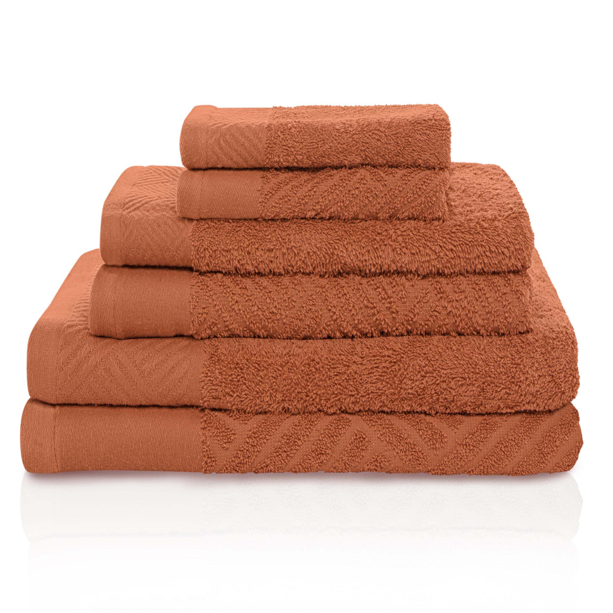 Basketweave Jacquard and Solid 6 Piece Egyptian Cotton Towel Set - Towel Set by Superior