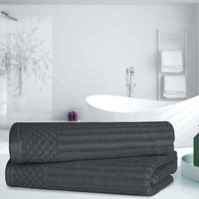 Soho Cotton Ribbed Textured Ultra-Absorbent 2 Piece Bath Towel Set