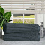 Soho Ribbed Cotton Absorbent 2 Piece Bath Sheet Towel Set - Bath Sheet by Superior