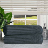 Soho Ribbed Cotton Absorbent 2 Piece Bath Sheet Towel Set - Bath Sheet by Superior