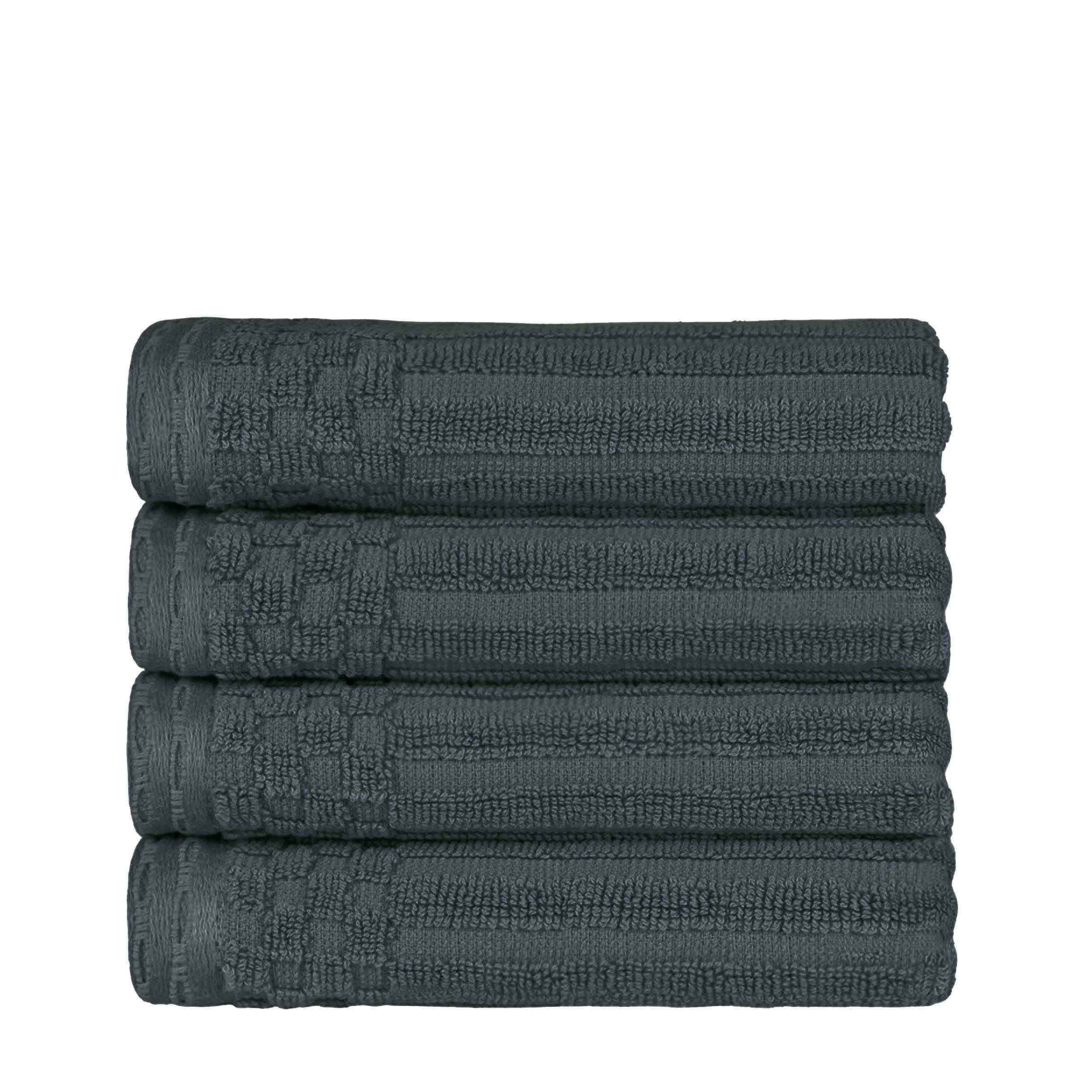 Soho Ribbed Cotton Super Absorbent 4 Piece Hand Towel Set - Hand Towel Set by Superior