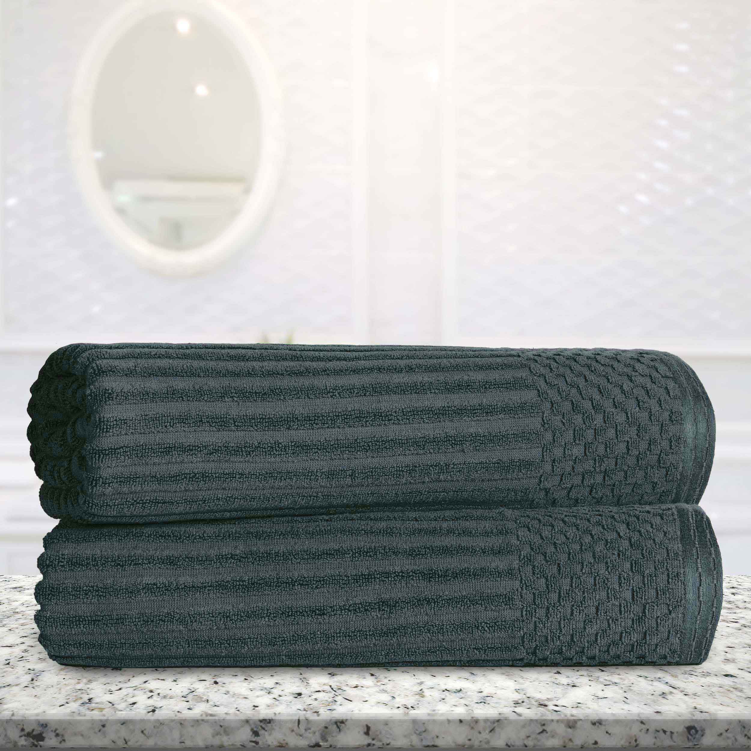 Soho Ribbed Cotton Absorbent 2 Piece Bath Sheet Towel Set - Bath Sheet by Superior