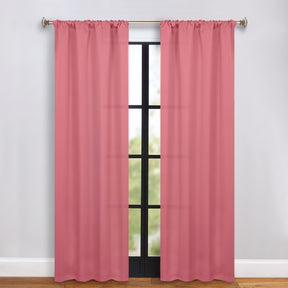 Solid Room Darkening Rod Pocket Blackout Curtain Panels, Set of 2 - Pink