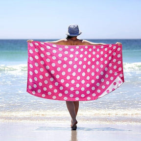 Polka Dot Cotton Oversized 4 Piece Beach Towel Set - Beach Towel by Superior - Superior 