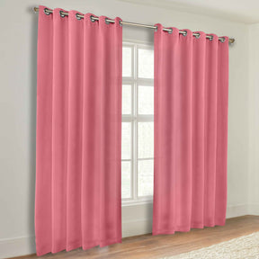 Classic Modern Solid Room Darkening Blackout Curtain Panels, Set of 2 - Pink