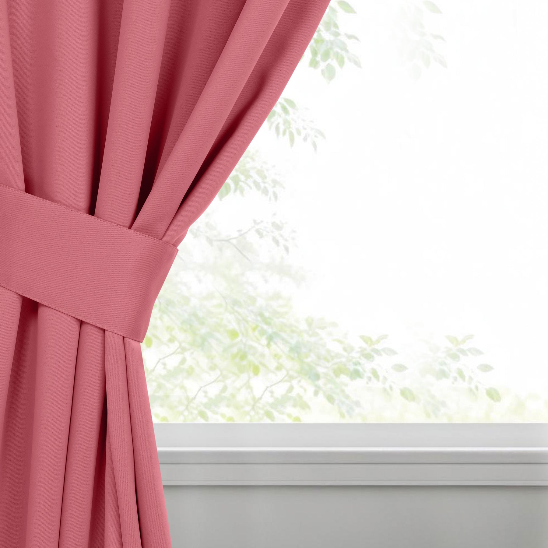 Classic Modern Solid Room Darkening Blackout Curtain Panels, Set of 2 - Pink