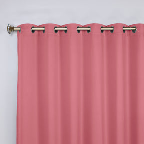 Classic Modern Solid Room Darkening Blackout Curtain Panels, Set of 2 - Pink