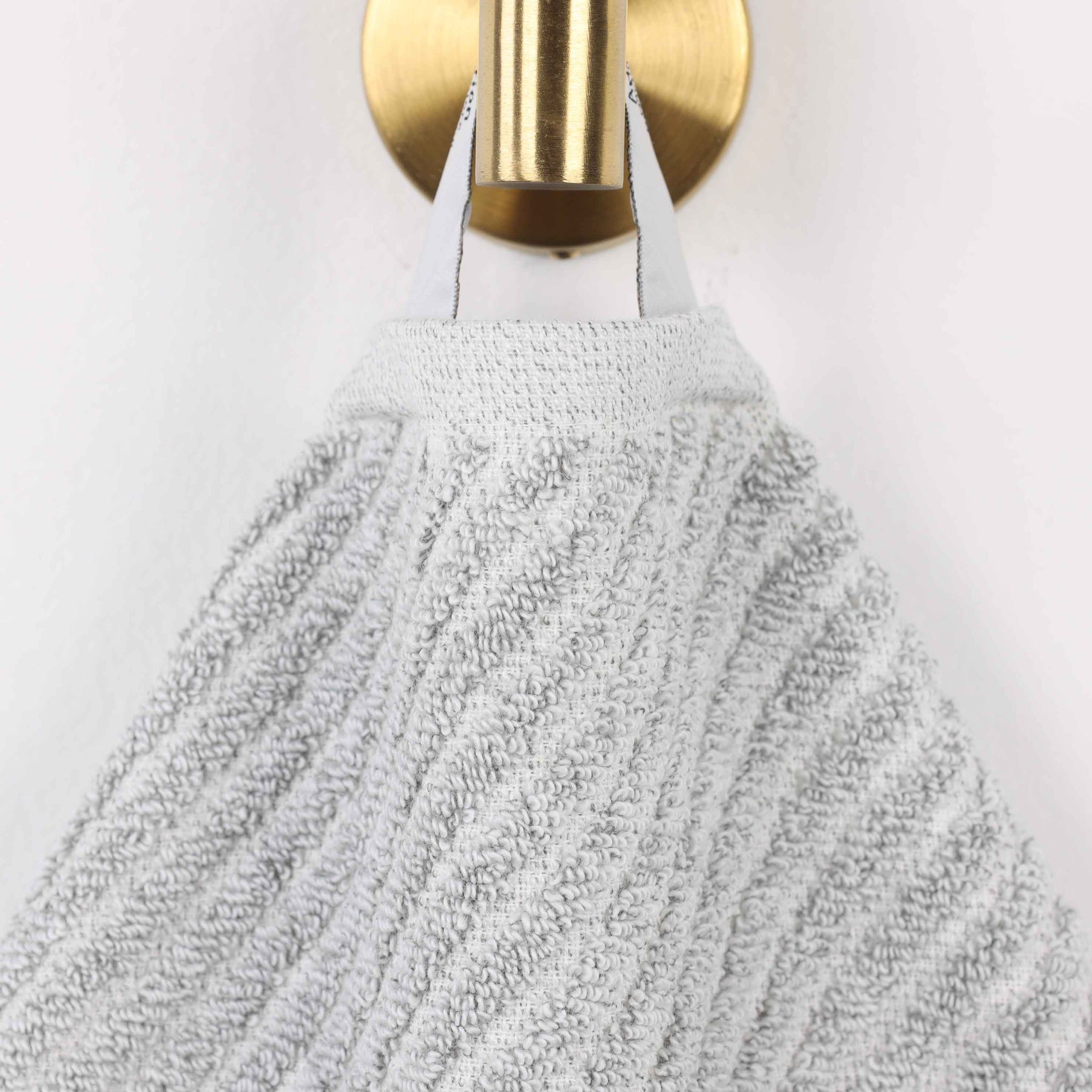 Amelia Cotton Blend Textured Diagonal Ribbed Bath Towels, Set of 2