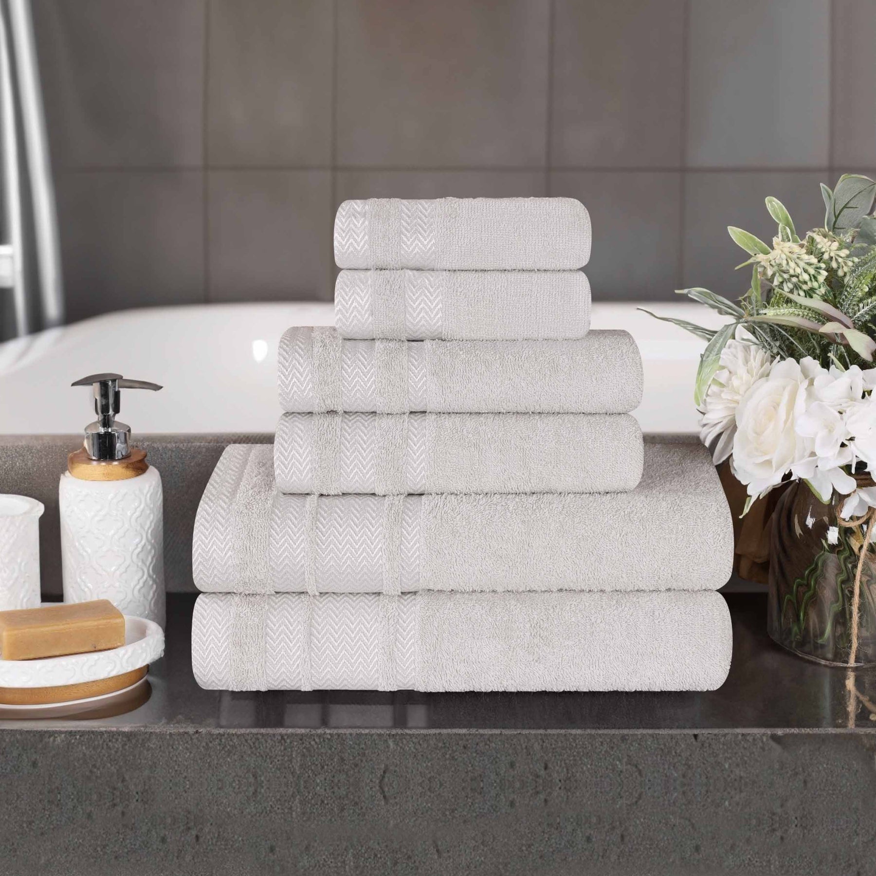 Hays Cotton Medium Weight 6 Piece Assorted Bathroom Towel Set