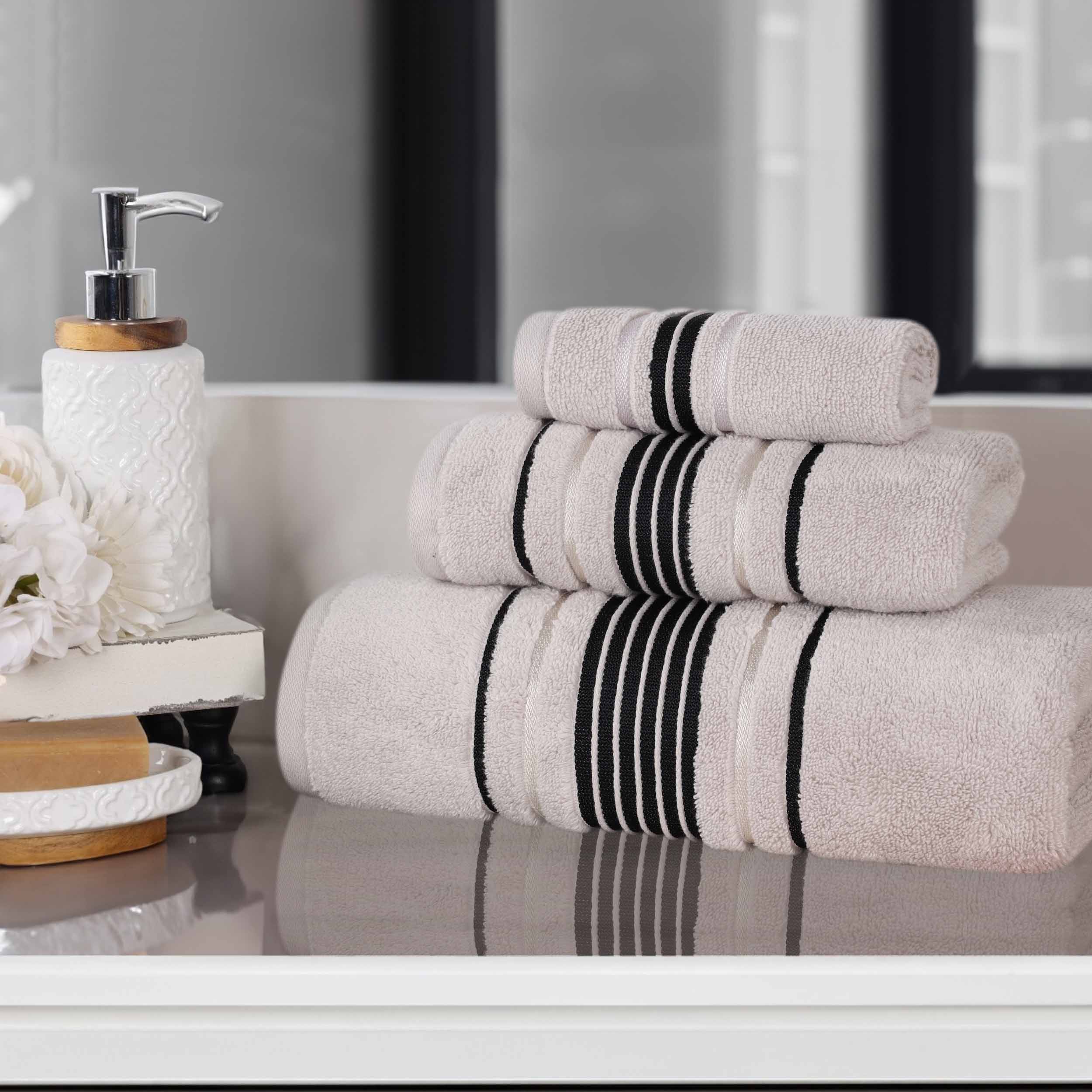 Sadie Zero Twist Cotton Solid Absorbent 3 Piece Towel Set - Towel Set by Superior