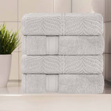 Chevron Zero Twist Solid and Jacquard Soft Cotton Hand Towel Set of 6 - Hand Towel by Superior