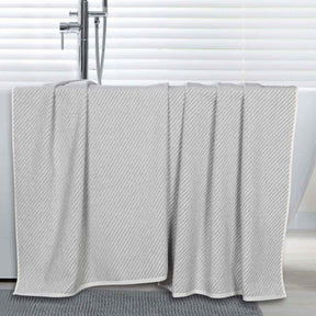 Amelia Cotton Blend Textured Diagonal Ribbed Bath Sheets, Set of 2