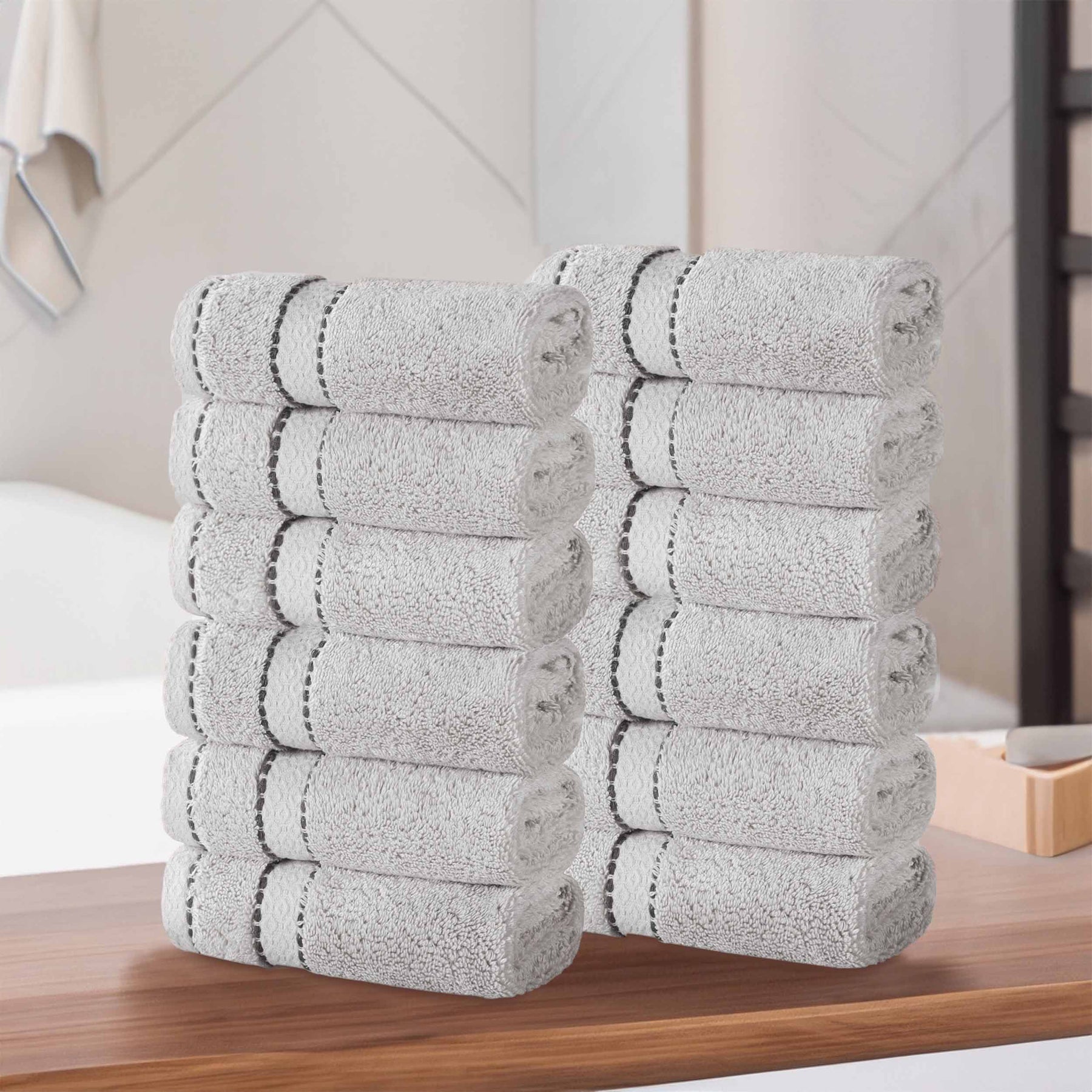 Niles Egyptian Giza Cotton Plush Heavyweight Soft 12 Piece Towel Set