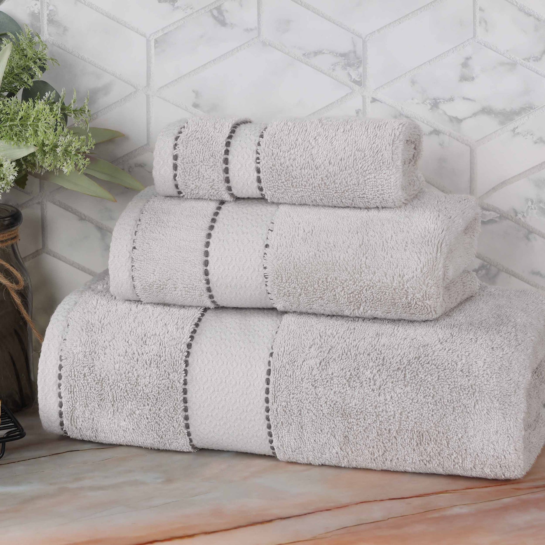 Niles Egyptian Giza Cotton Plush Heavyweight Soft 3 Piece Towel Set