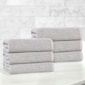 Destin Cotton Blend Medium Weight Ribbed Hand Towels, Set of 6