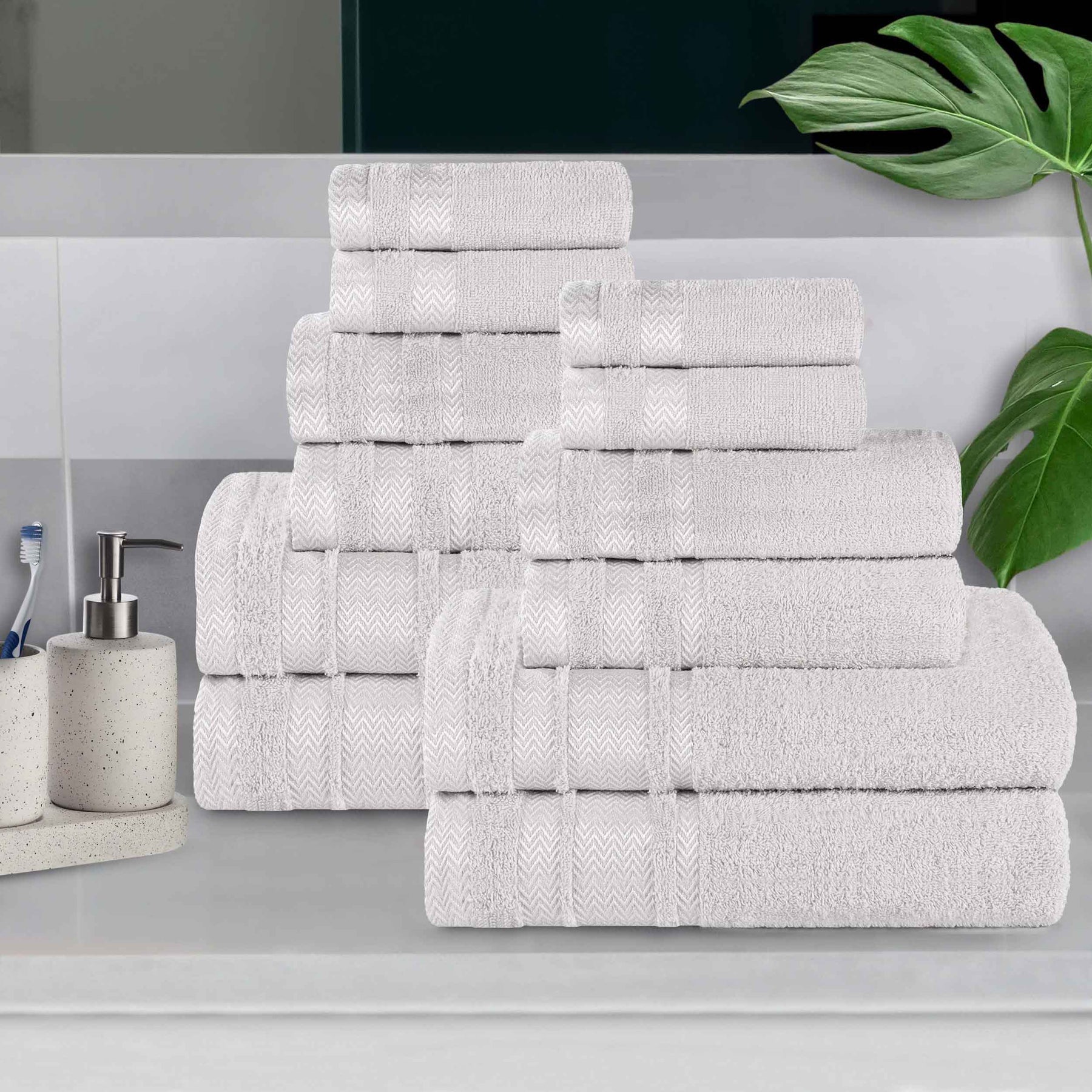 Hays Cotton Medium Weight 12 Piece Assorted Bathroom Towel Set