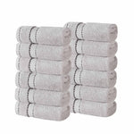 Niles Egyptian Giza Cotton Absorbent Face Towel Washcloth Set of 12 - Face Towel by Superior