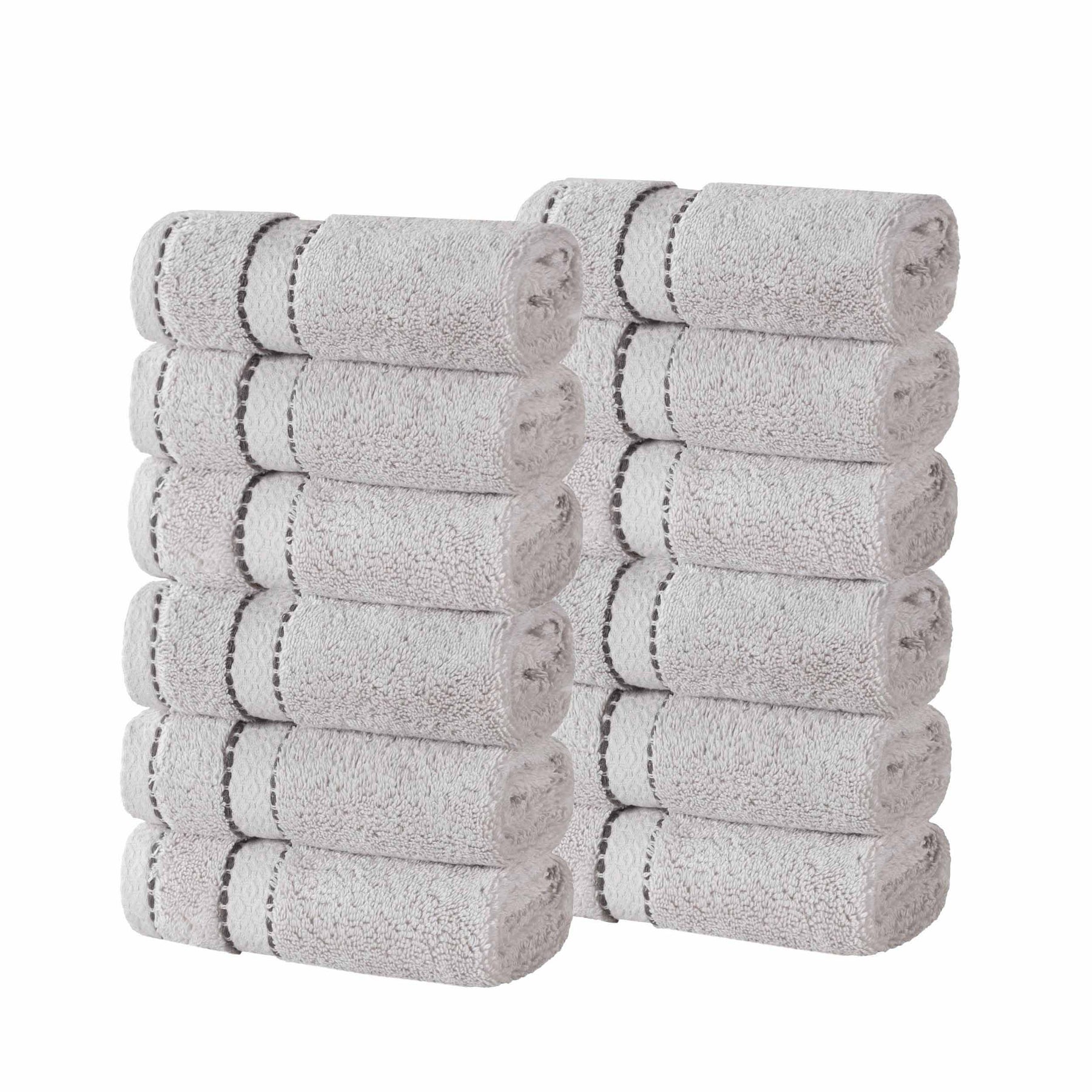 Niles Egyptian Giza Cotton Absorbent Face Towel Washcloth Set of 12