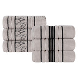 Sadie Zero Twist Cotton Solid and Jacquard Floral Hand Towel Set of 6 - Hand Towel by Superior