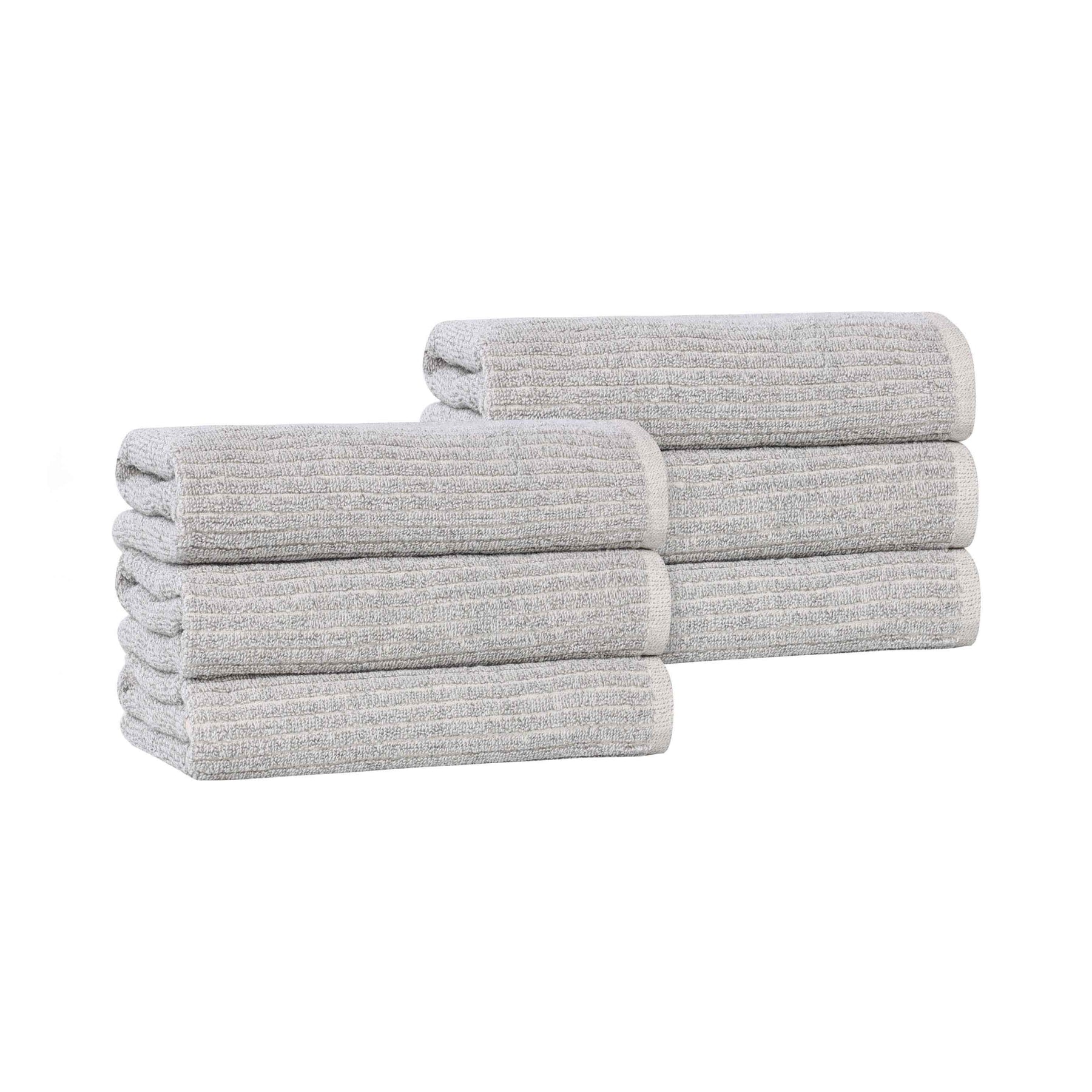 Destin Cotton Blend Medium Weight Ribbed Hand Towels, Set of 6