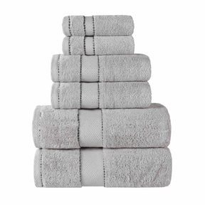 Niles Egyptian Giza Cotton Plush Heavyweight Soft 6 Piece Towel Set - Platinum