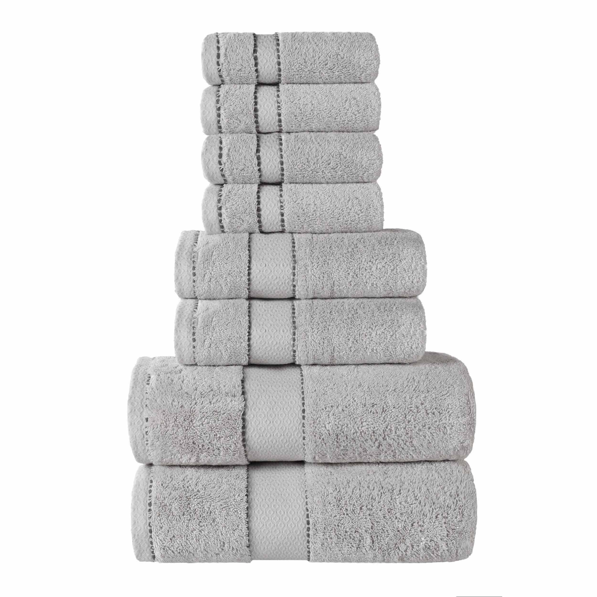 Niles Egyptian Giza Cotton Plush Heavyweight Soft 8 Piece Towel Set - Towel Set by Superior