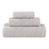 Chevron Zero Twist Jaquard Cotton 3 Piece Bathroom Towel Set - Towel Set by Superior