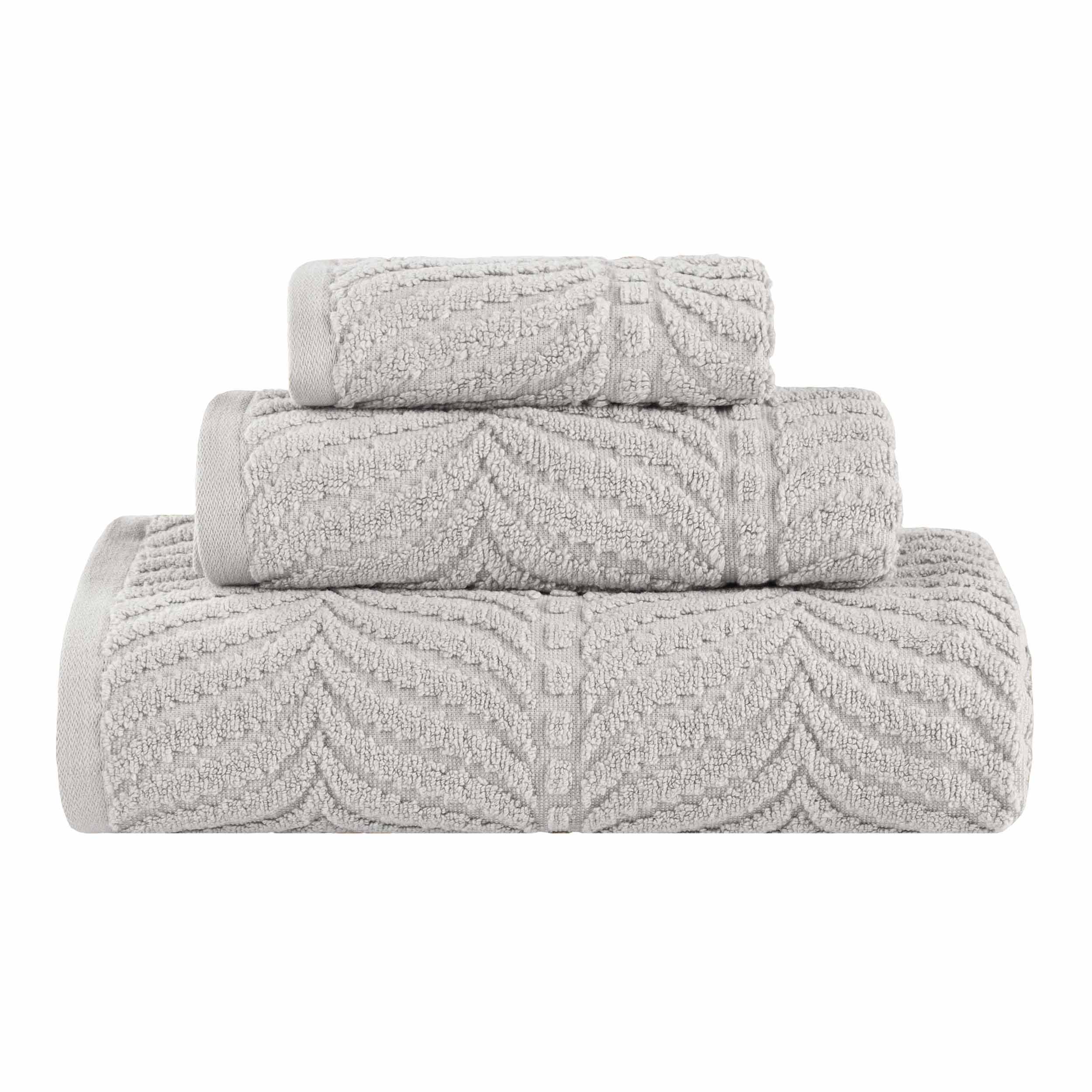 Chevron Zero Twist Jaquard Cotton 3 Piece Bathroom Towel Set - Towel Set by Superior