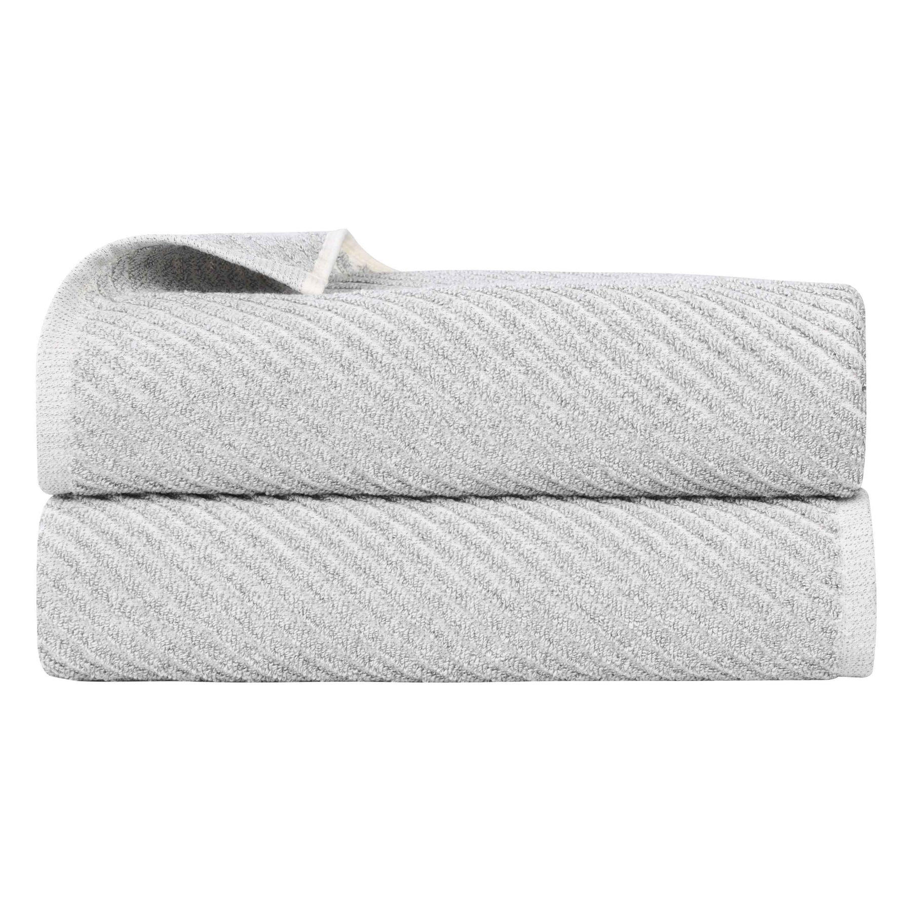 Amelia Cotton Blend Textured Diagonal Ribbed Bath Sheets, Set of 2