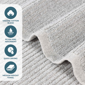 Destin Cotton Blend Medium Weight Ribbed Hand Towels, Set of 6