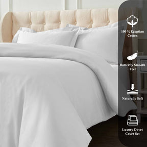 1200 Thread Count Egyptian Solid Cotton Duvet Cover Set