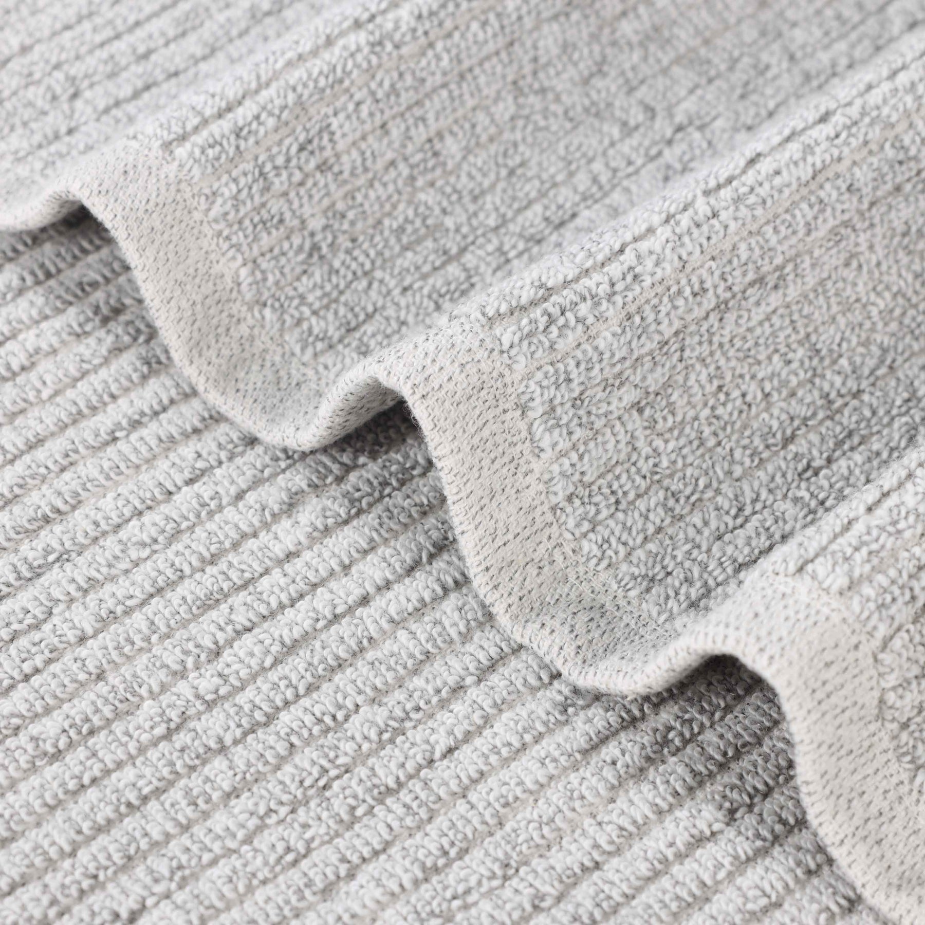 Destin Cotton Blend Textured Ribbed Face Towels Washcloths, Set of 12