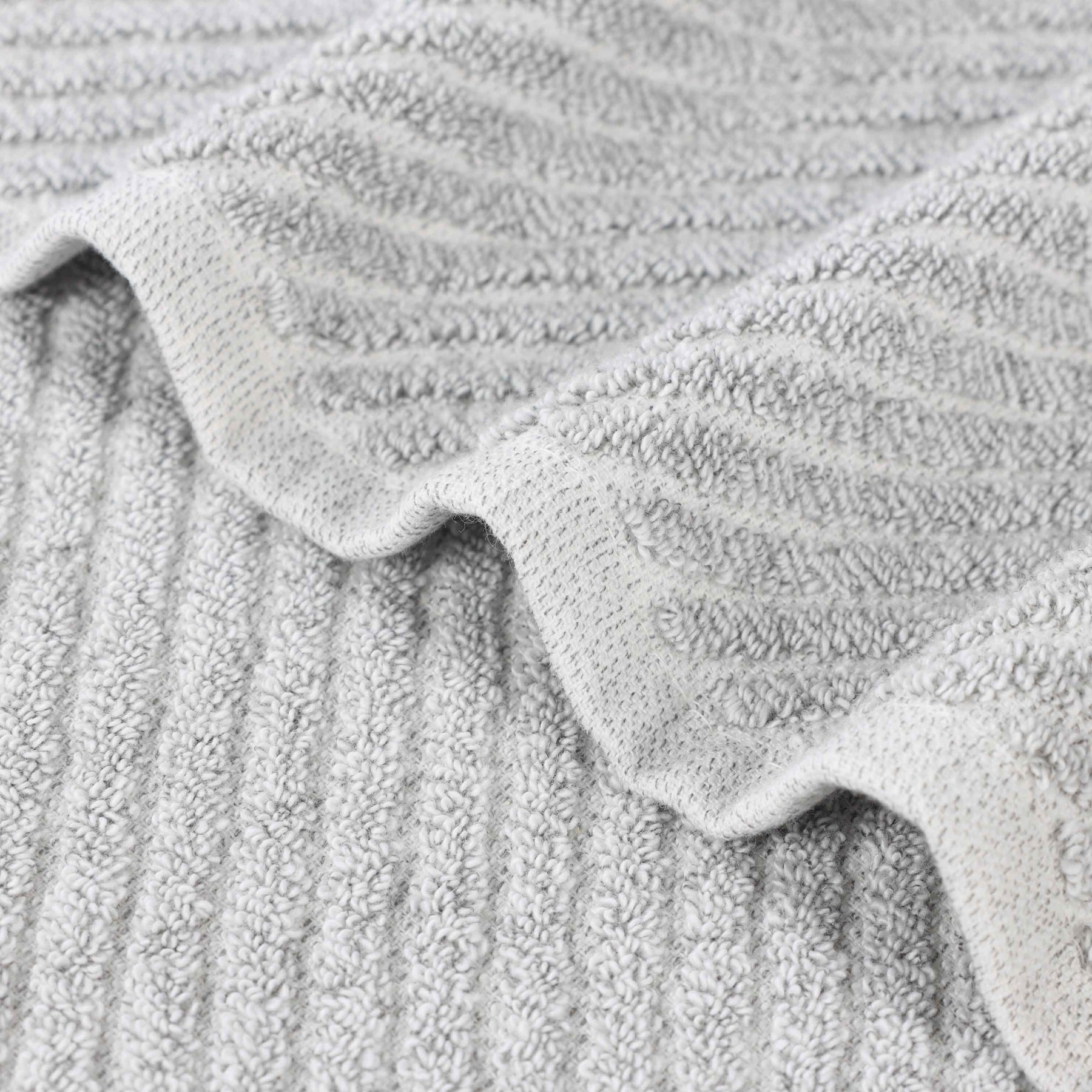 Amelia Cotton Blend Textured Diagonal Ribbed 3 Piece Towel Set