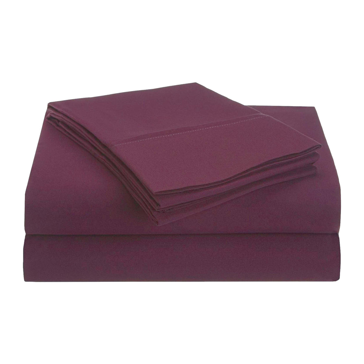 Brushed Microfiber Deep Pocket Breathable 4 Piece Bed Sheet Set - Plum