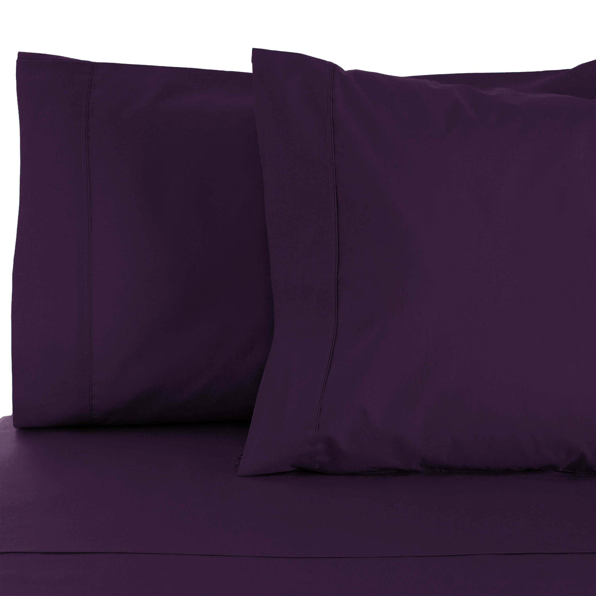 Cotton Blend 800 Thread Count Solid Pillowcase Set of 2 - Plum