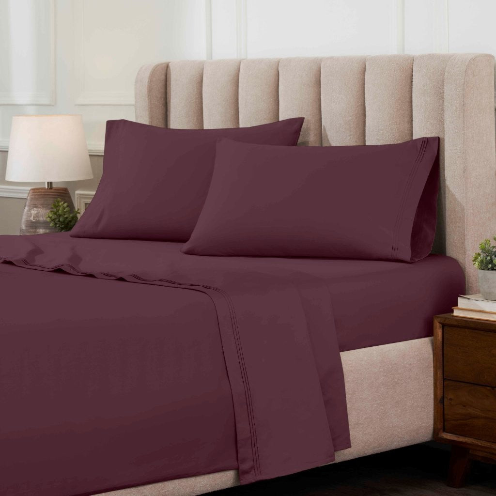 Egyptian Cotton 1000 Thread Count Solid Sheet Set Olympic Queen