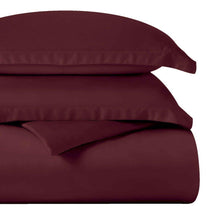 Egyptian Cotton 400 Thread Count Solid Luxury Duvet Cover Set - Plum