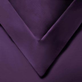 Cotton Blend 800 Thread Count Solid Duvet Cover Set - Plum