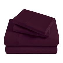 Egyptian Cotton 300 Thread Count Solid Deep Pocket Bed Sheet Set - Plum