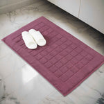 Nora Cotton Solid Absorbent Thick Checkered Washable Bath Mat Set of 2 - Bath Mats by Superior