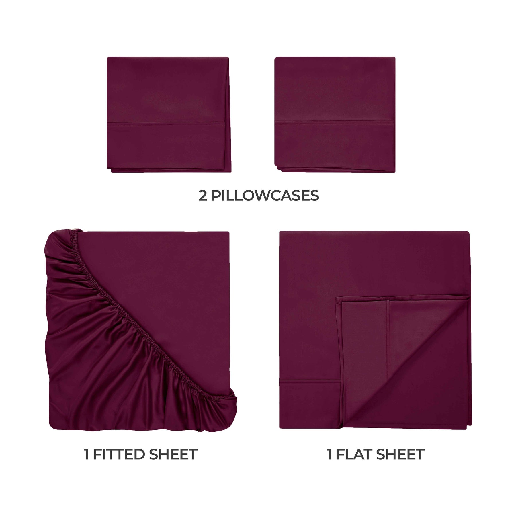 Egyptian Cotton 400 Thread Count Solid Deep Pocket Bed Sheet Set - Plum