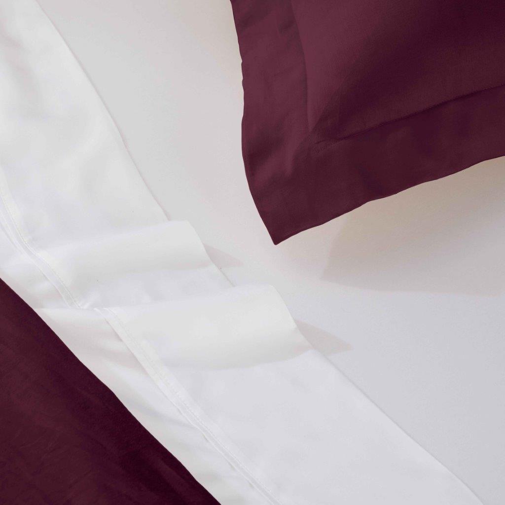 Egyptian Cotton 400 Thread Count Solid Luxury Duvet Cover Set - Plum