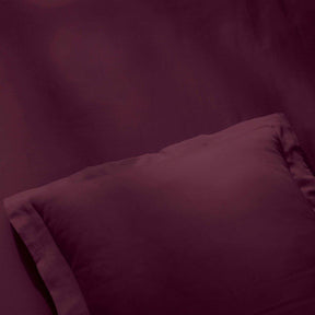 Egyptian Cotton 400 Thread Count Solid Luxury Duvet Cover Set - Plum