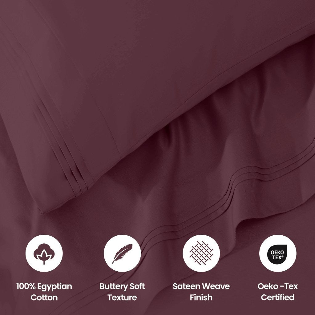 Egyptian Cotton 1000 Thread Count Solid Sheet Set Olympic Queen