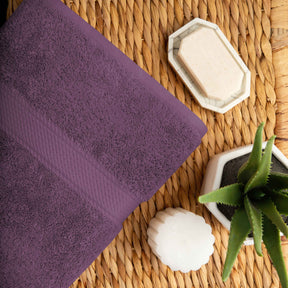 Egyptian Cotton Pile Heavyweight 6 Piece Towel Set - Plum